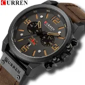 Curren Horloges voor Mannen Heren Horloge Herenhorloge Watch - Jongens Horloges Bruin Zwart