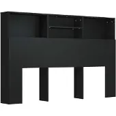 vidaXL Hoofdbordkast 160x19x103,5 cm zwart