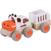 Wonderworld Houten Tractor met Aanhanger