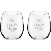 Royal Leerdam Gegraveerde Drinkglas 39cl De Leafste Pake-De Leafste Beppe