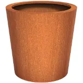 HetTuinstel.nl Cortenstaal plantenbak taps Ø100x100cm - Met bodem