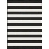 Eva Interior Buitenkleed Stripes zwart/wit dubbelzijdig