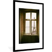 PosterMonkey Fotolijst incl. Poster - Uitzicht op de Eiffeltoren in Parijs - 80x120 cm - Posterlijst