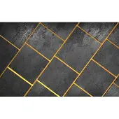 Consalnet Fotobehang Beton XXL – Geometrisch Industrieel - 368 x 254 cm – grijs-geelgoud