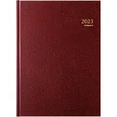Brepols Bremax Santex dagagenda met kwartierindeling 2027 bordeaux (1 dag per 2 pagina's) 6-talig