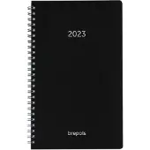 Brepols Building Recycled PP dagagenda met uurindeling 2027 zwart (1 dag per pagina) 6-talig