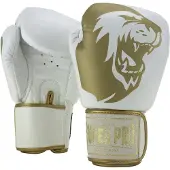 Super Pro Warrior Bokshandschoenen - Leer - Wit/Goud - 12 oz.