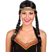 Generique Pruik dames Indiaan (zwart)