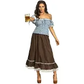 Boland Frau Müller Bierfeest kostuum dames bruin/blauw