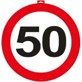 Folat Deurbord 50 jaar (rood en wit)