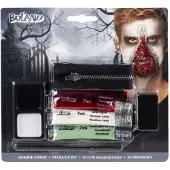 Boland Zombie rits schmink set special (Zwart, grijs en wit)