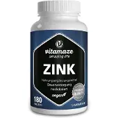 Vitamaze GmbH Vitamaze Zink 25 mg, hooggedoseerde veganistische tabletten, 180 tabletten