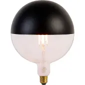 Calex LED lamp E27 | Globe G200 Kopspiegel | Black & Gold Kalmar | Zwart | 1800K | Dimbaar | 6W