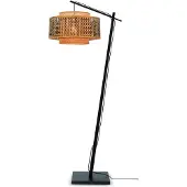 Good&Mojo Vloerlamp Bhutan, zwart, Woon-/ Eetkamer, Bamboe, Design, vloerlamp