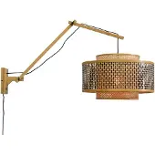 Good&Mojo &Mojo Wandlamp bhutan bamboe/zwart 95x50x55cm