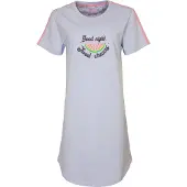 Irresistible Dames Nachthemd - 100% Katoen - Licht Blauw - Maat L