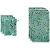 Pip studio Badlaken Les Fleurs Groen (70 x 140 cm)