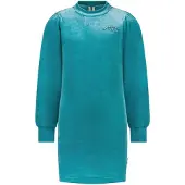 B.NOSY Meisjes jurk fluweel met col - Laguna groen