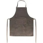 Gusta Schort canvas met PU leer bruin