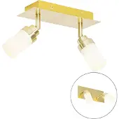 QAZQA Moderne badkamer spot messing 2-lichts IP44 - Japie