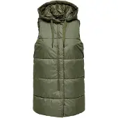 ONLY Bodywarmer - Newasta halflange pufferjas - XS tot S - voor Vrouwen - olijf - Maat XS