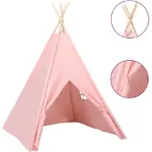 vidaXL Kindertipitent met tas 120x120x150 cm peachskin roze