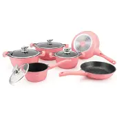 Royalty Line Set koekenpan en steelpan, 6 kookgerei - roze