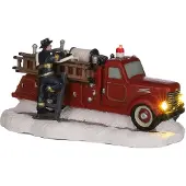 Luville Village fire truck b/o l17xw9xh8,5 cm kersthuisje