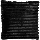 Dutch decor - HAZEL - Sierkussen 50x50 cm - effen kleur - strepen - heerlijk zacht - Raven - zwart