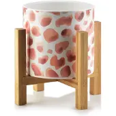 Mondex | Vaas Sira keramiek roze 14x14x17 cm bloempotten | NADUVI