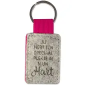 Miko Sleutelhanger - Speciaal plekje | Vilt (grijs / pink)