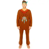 Amscan Indianen kostuum native america | Inspired heren pak (bruin, M)