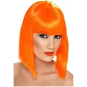 Smiffys Pruik glamour Neon oranje (neon oranje)