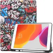 Mobigear Tri-Fold Bookcase voor Apple iPad 9 (2021) - grafitti