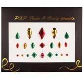 Pxp Gezichts steentjes large luxe r/g/gr (rood, groen en geel)