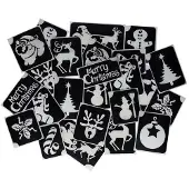 Superstar Glitter tattoo's sjablonen | 24 stuks | superstar | kerst (zwart en wit)