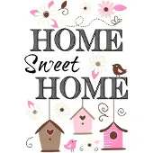 DOBENO Crearreda Muursticker Home Sweet Home Wit/roze 15 Stuks