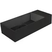 Salenzi Spy fontein met clickwaste 45x20cm mat zwart zonder kraangat