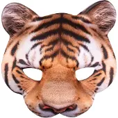 Boland Tijger half masker foam (bruin, wit en beige)