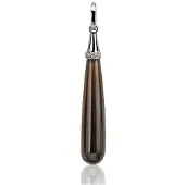 Zinzi - Zilveren Hanger - Pegel - Bruine Steen (ZIH928BR)
