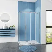 Sanexo Douchecabine Rechthoek Lotus 110X90X195 Schuifdeur 8Mm Helder Glas Antikalk Chroom Rechts