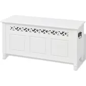 vidaXL Opbergbankje barokstijl MDF wit