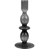 Present Time 2x Present Time Candle Holder Glass Art Bubbles Medium Black