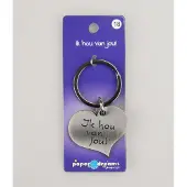 Paper Dreams Sleutelhanger metal ik hou van jou (rvs)