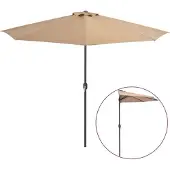 vidaXL Balkonparasol half met aluminium paal 300x155 cm taupe