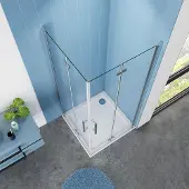 Sanexo Douchecabine Vierkant Poppy 90X90 Dubbele Vouwdeur 6Mm Helder Glas Antikalk Chroom