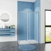 Sanexo Douchecabine Rechthoek Lotus 160X100X195 Schuifdeur 8Mm Helder Glas Antikalk Chroom Rechts