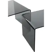 Jline bijzettafel - glas - zwart - set van 2