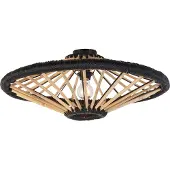 QAZQA Oosterse plafondlamp bamboe met zwart 60 cm - Evalin