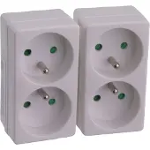 Profile Set van 2 domino's 2 x 10/16A wit